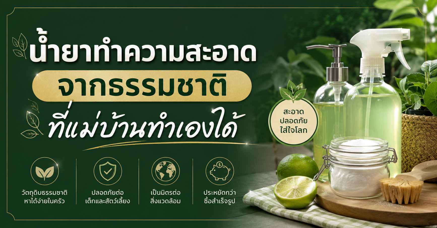 น้ำยาทำความสะอาดจากธรรมชาติที่แม่บ้านทำเองได้