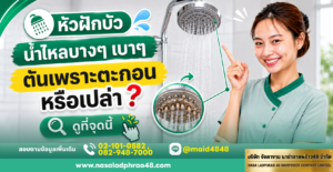 หัวฝักบัวน้ำไหลบางเพราะตะกอน