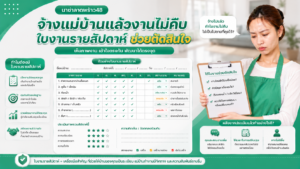 ใบงานรายสัปดาห์หลังจ้างแม่บ้าน