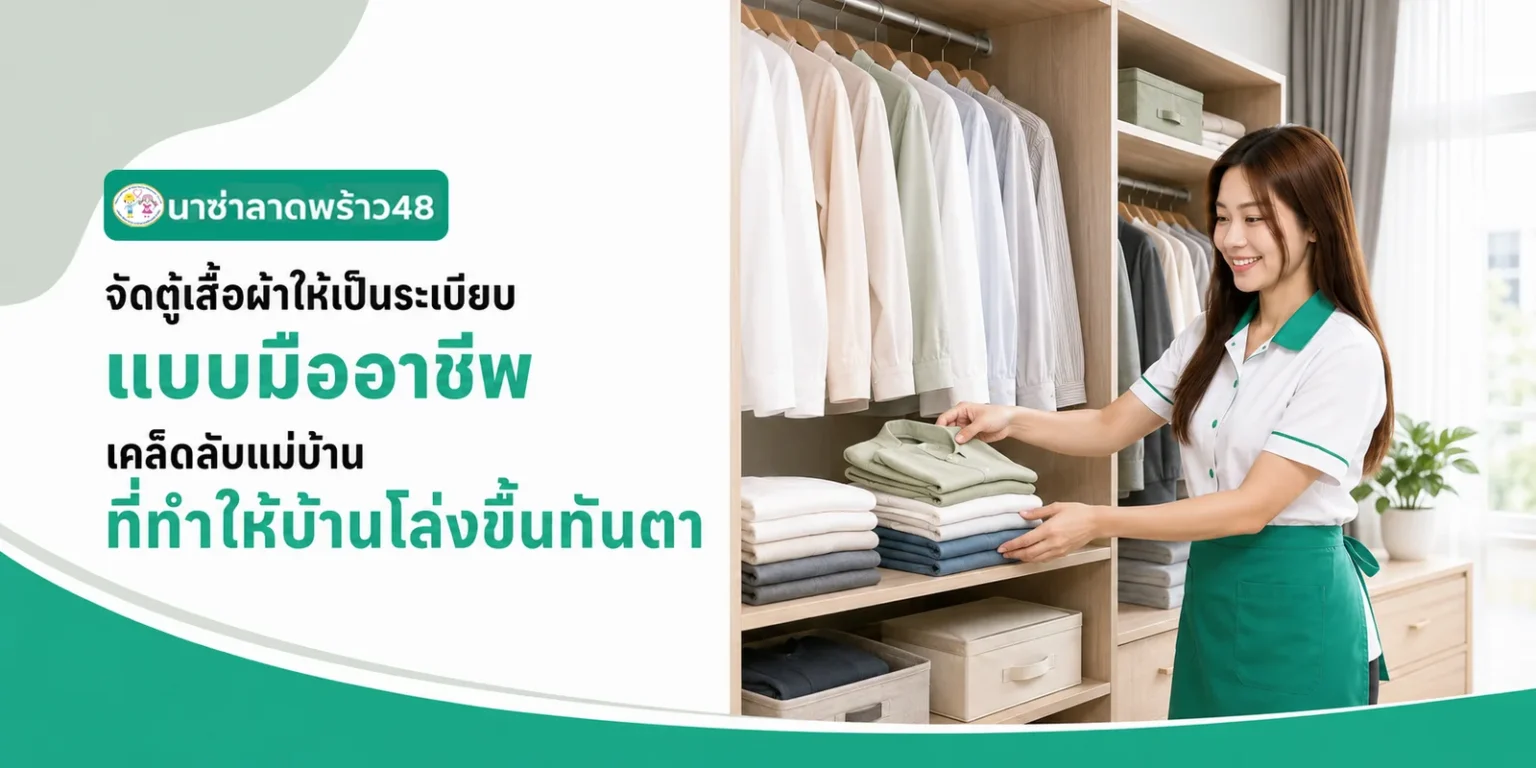 จัดตู้เสื้อผ้าให้เป็นระเบียบแบบมืออาชีพ เคล็ดลับแม่บ้านที่ทำให้บ้านโล่งขึ้นทันตา