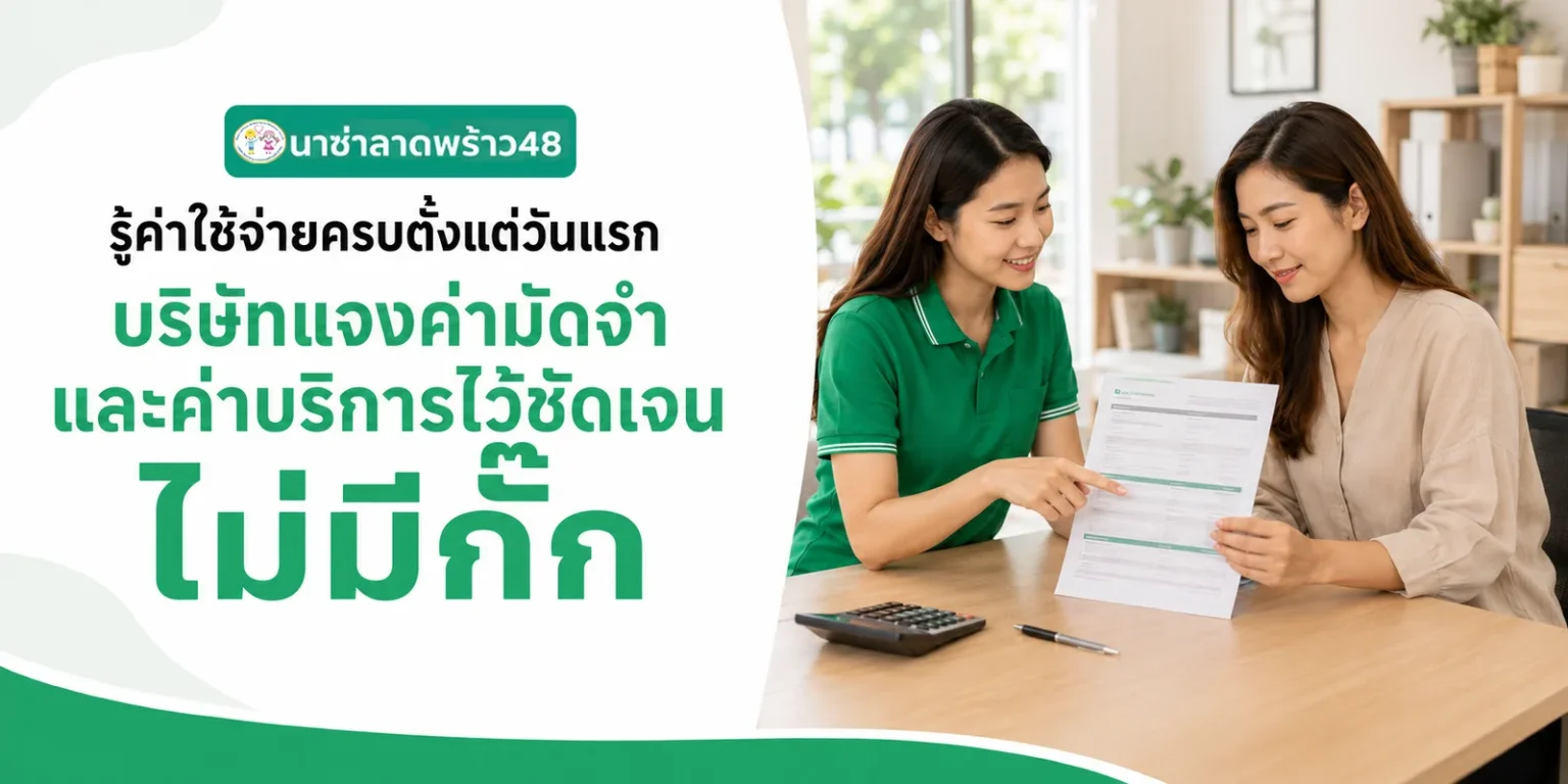 รู้ค่าใช้จ่ายครบตั้งแต่วันแรก เพราะแจงค่ามัดจำและค่าบริการไว้ชัดเจน