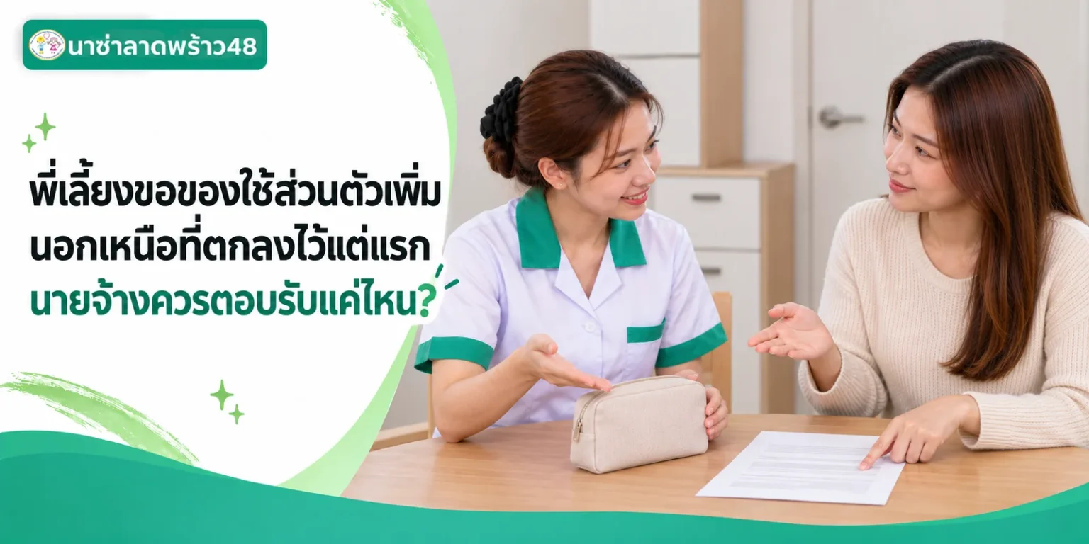 พี่เลี้ยงขอของใช้ส่วนตัวเพิ่มนอกเหนือที่ตกลงไว้ ควรตอบรับแค่ไหน